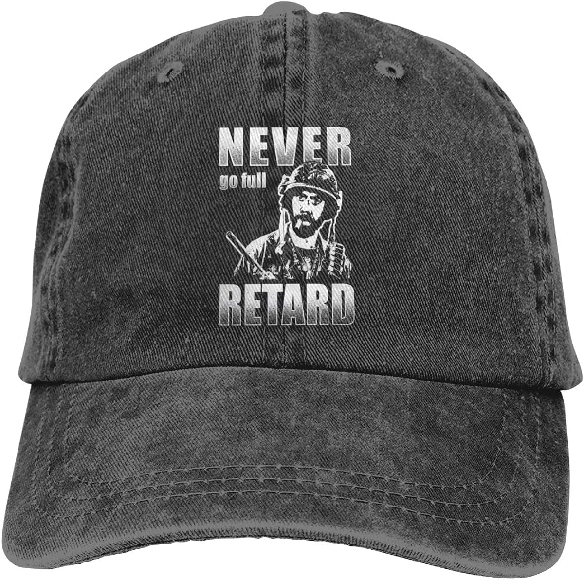 Fulu Never Go Full Retard Adjustable Unisex Hat Baseball Caps Black Clothing