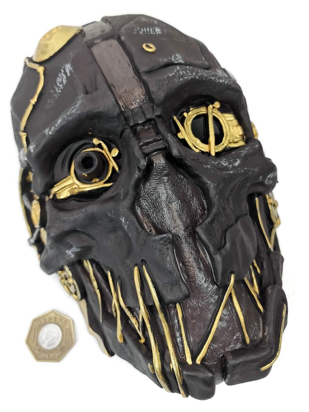Dishonored Mask Corvo Attano Rat Urethane Costume Cosplay Halloween + Game Coin