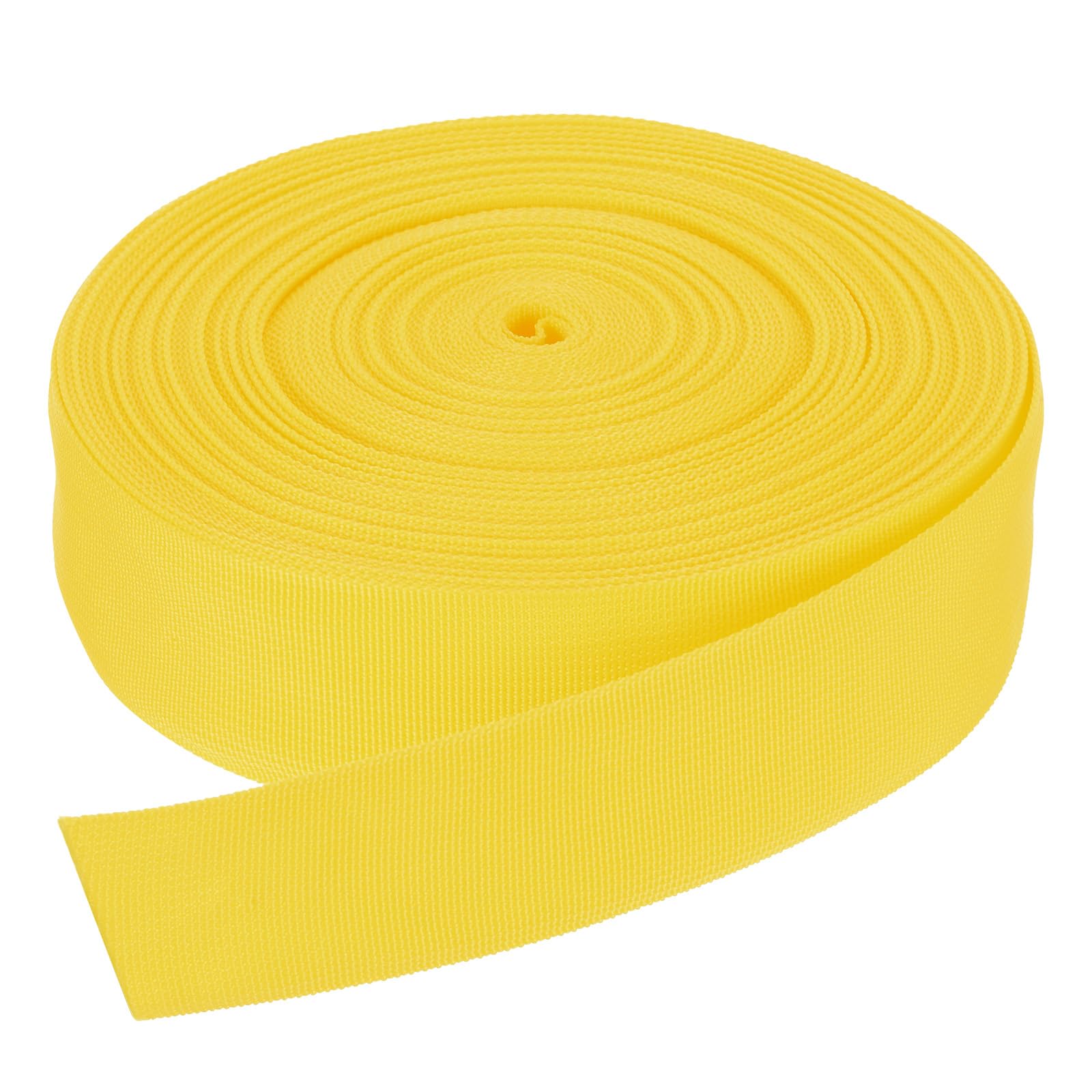 DMiotech 50 Yard x 2 Inch Width Nylon Webbing Strap Poly Flat Webbing Strapping for DIY Craft Backpack Strapping, Sewing, Outdoor Gear Repair, Bright Yellow