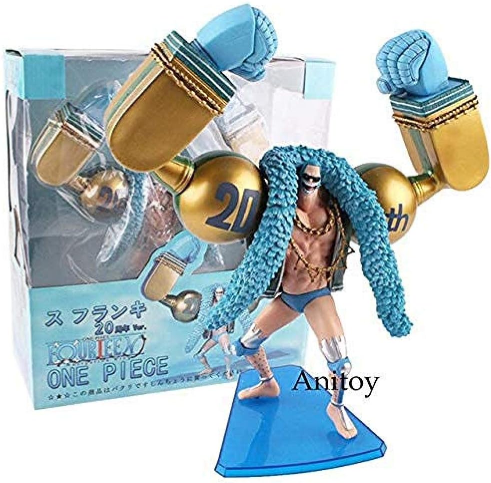 WXxiaowu One Piece Figures Anime 20th Anniversary Ver Luffy Zoro Nami Sanji Chopper Usopp Robin Franky Blook Action Figure Toy 19cm A-B