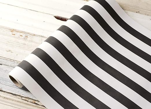Amazon Com Black And White Striped Paper Table Runner 25 Long