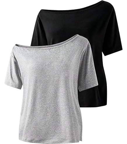 Amazon.com: RoseSeek Girl's Off The Shoulder Tops Number Graphic