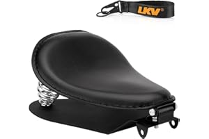 LKV Motorcycle Solo Driver Seat with Seatbase Mounting Hardware Kit Custom Chopper Bobber Seats Universal Fit for Harley Davidson Sportster XL 1200 883 48