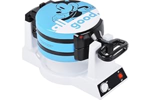Disney Mickey & Minnie Double Flip Waffle Maker by Select Brands - Rotating Nonstick Waffle Iron - Adjustable Browning Contro