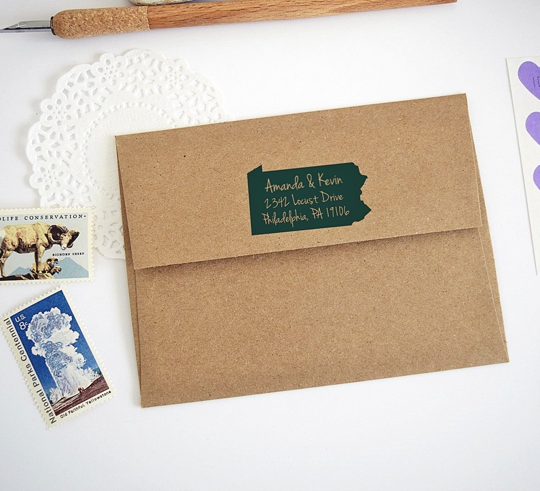 Pennsylvania State Address Stamp Custom Address Rubber