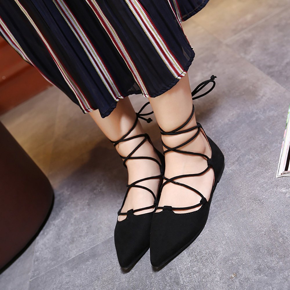 flat shoes wrap around ankle
