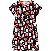 CYCHELRY Teen Girls Nightgowns-Trendy Tie Dye Short Sleeve Sleepwear Cute Polyster Nightdress Tween Pajamas Size 8-16