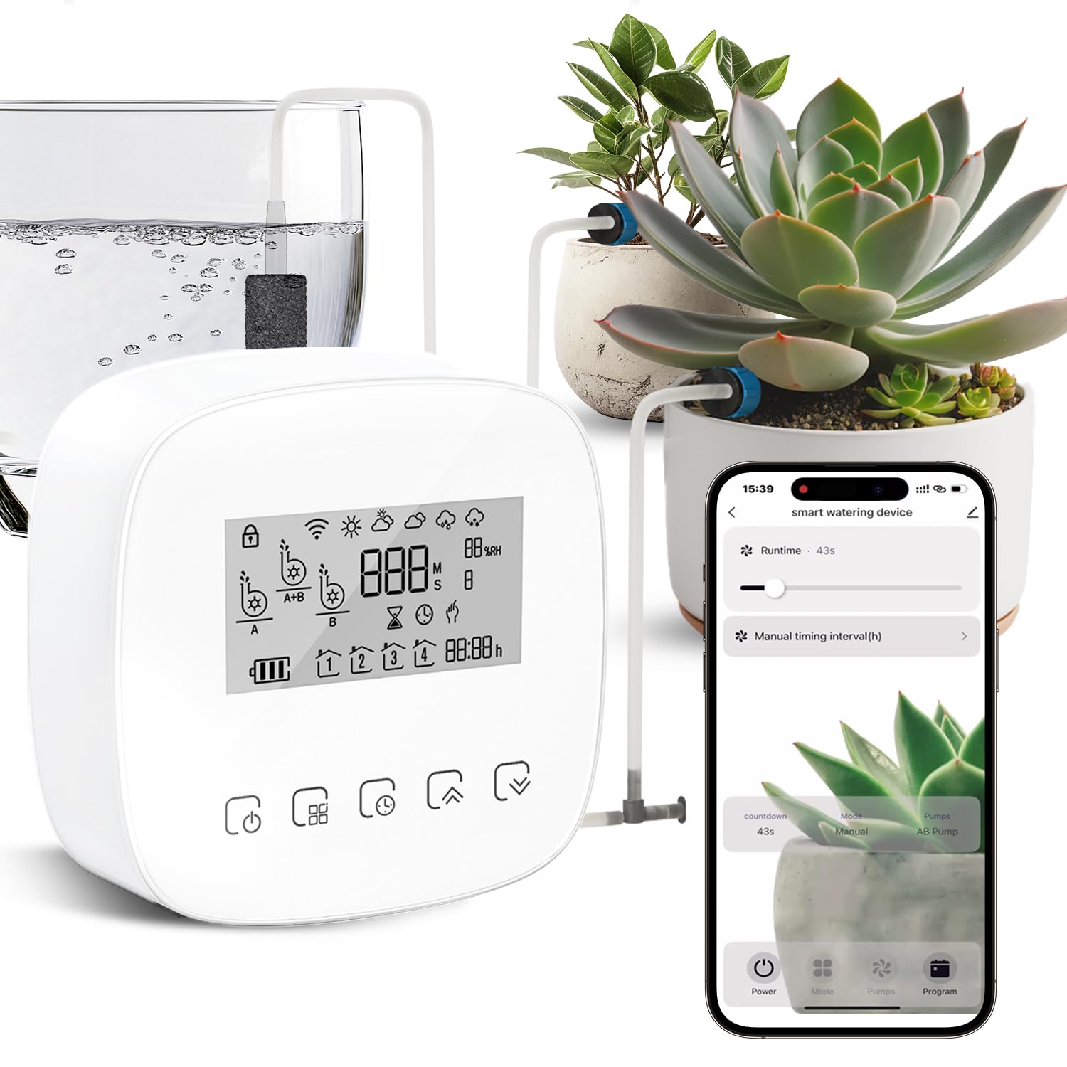 Photo 1 of Automatic Drip Irrigation System, Plant Watering Devices with Timer, Plant Watering Devices for 20 Potted Plants, Indoor Outdoor Garden, Raised Beds, Greenhouse& Compatible with Alexa