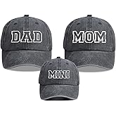 3 PCS Papa Mama Mini Hats for Men Boys Girls, Adjustable Embroidered Cotton Parent-Child Matching Baseball Cap