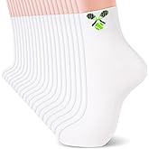 Sintege 10 Pairs Tennis Socks Women Novelty Tennis Ankle Socks White Crew Socks Accessories for Women Athlete Lovers Gifts