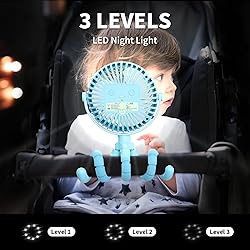 AMACOOL Battery Operated Stroller Fan Flexible