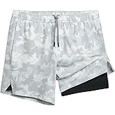 maamgic Gym Shorts for Men 7 inch Inseam with Liner Stretch 2 in 1 Workout Shorts Men Quick Dry Athletic Running Shorts