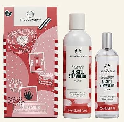 The Body Shop Berries & Bliss Strawberry Mist Shower Gel 2pc Gift Set NEW