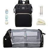ANWTOTU Baby Diaper Bags with Changing Station,900D Oxford Waterproof Diaper Bag Backpack for Moms Dads with USB Charging Port,Large Capacity Baby Essentials(Ungrade Black)