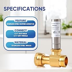 SECKWHALE, Stainless Steel Water Hammer Arrestor