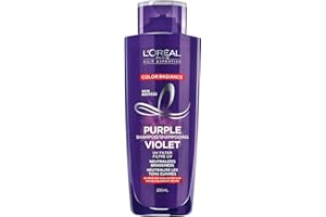 L’Oréal Paris Color Radiance Purple Shampoo, Shampoo For Bleached & Blonde Hair, Neutralizes Brassiness with Purple Pigments 