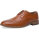 Vostey Mens Dress Shoes Classic Formal Oxfords | PU Upper,Lace-Up Cap Toe Design,Lightweight Business Style for Office,Wedding, Church &amp; Daily Wear