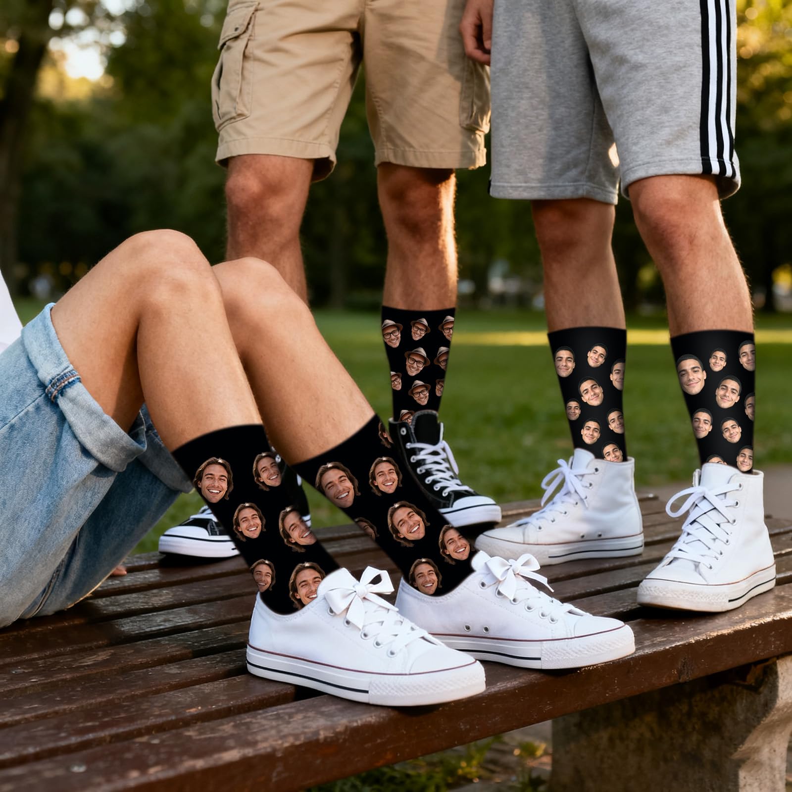 VBAIFAyy Valentine's Day Custom Photo Socks - Personalized Face Socks for Couples, Family & Pets - Romantic Unisex Crew Socks Ideal as Valentine's Gifts for Him, Her, Boyfriend, Girlfriend