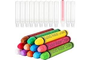 N-KONGJIAN 12PCS Dustless Chalks with 12PCS Chalk sleeves, Chalkboard Dustless Washable Drawing Graffiti Chalk