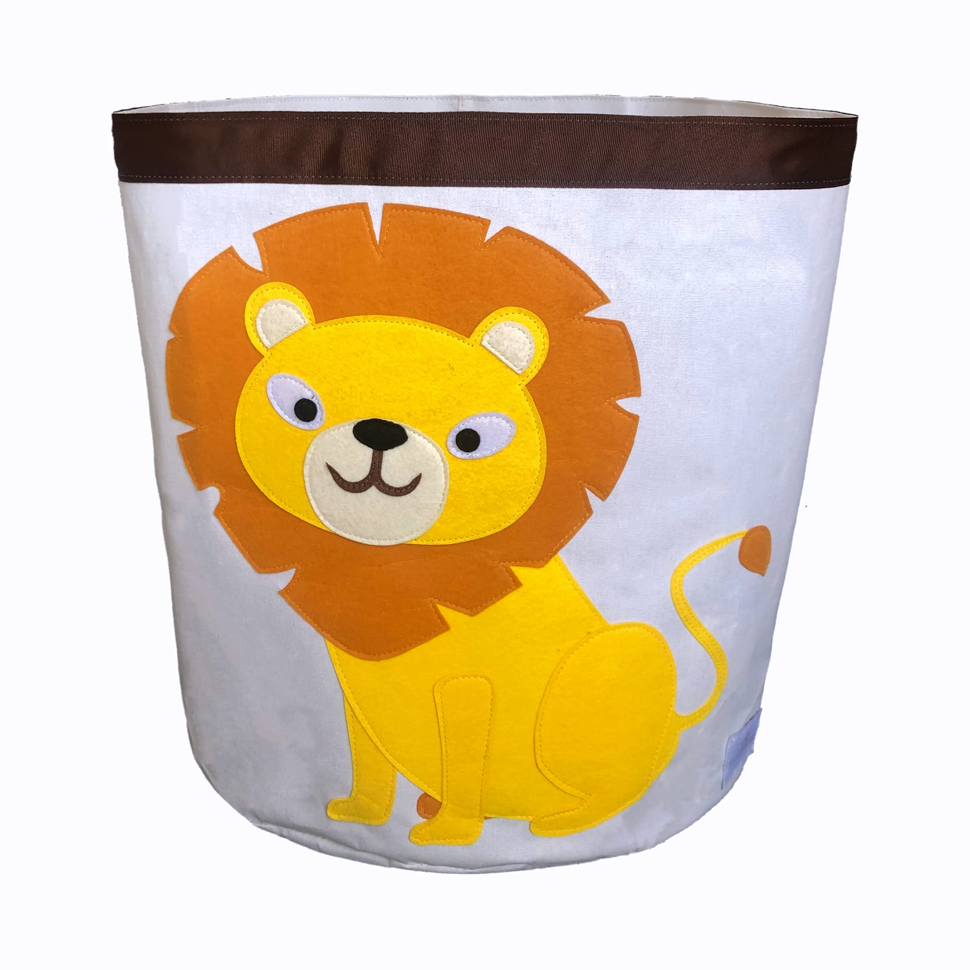 HANIMALIA Cotton Canvas Soft Toy Basket, Storage Basket, Diameter 17" x 17,5 h (Lione-Lyon)