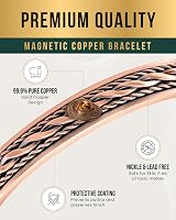 MagnetRX Women Copper Bracelet 99.9% Pure Copper Magnetic Cuff Inlay Wire view 5