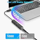 RSHTECH USB C Hub Ethernet Adapter 4-in-1 USB 3.2 10Gbps 1Gbps Network view 3