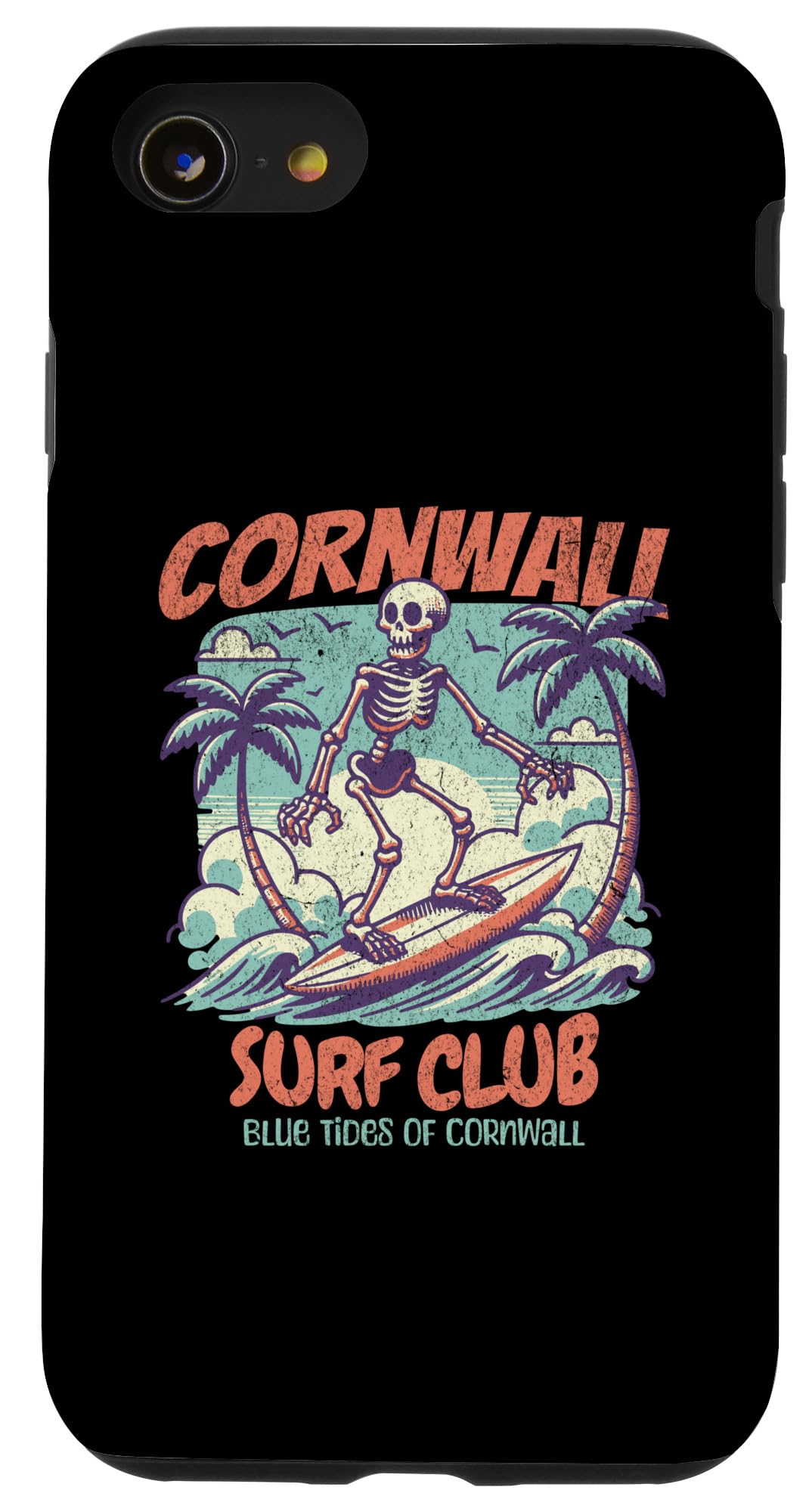 iPhone SE (2020) / 7 / 8 Cornwall Surf Club Skeleton Surfer - Beach Cornwall Surfing Case