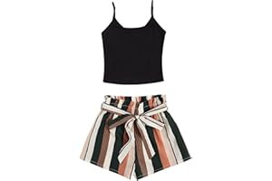 SOLY HUX Women's 2 Piece Outfits Summer Cami Top with Shorts Set