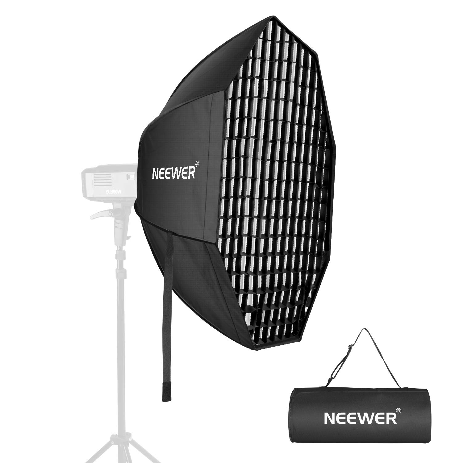Neewer 24 Inches Octagon Quick Collapsible Softbox with Bowens Mount, Removable Diffusers and Grid, Quick Folding Softbox with Carrying Bag for Photography Studio Speedlite Flash and Monolight