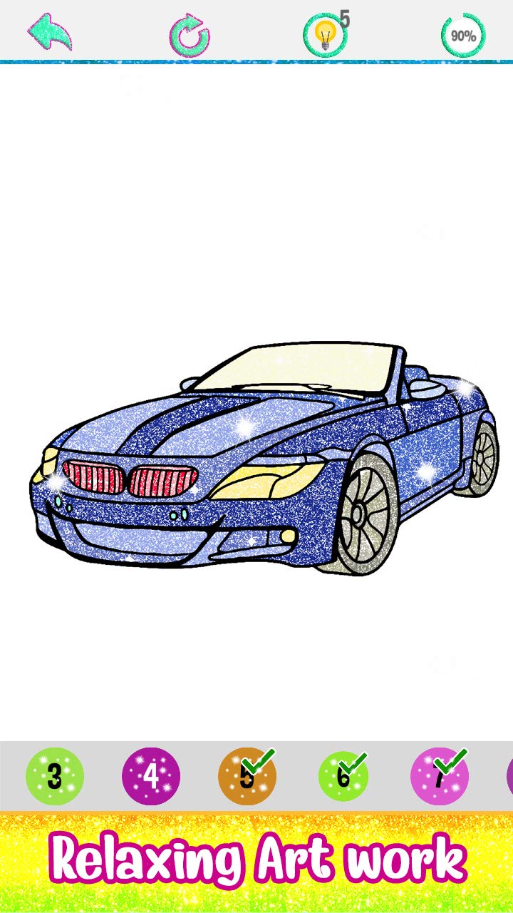 Cars Paint by Number Grownups Paint + Glitter + Crayon + Oil Paint