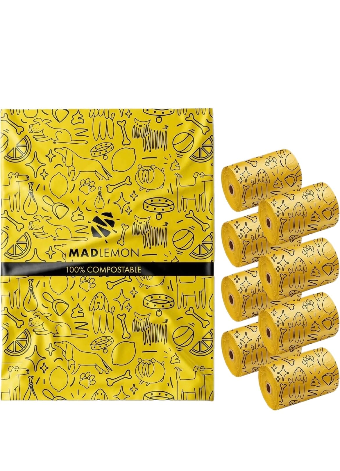 Mad Lemon Dog Poo Bags Leak Proof 120-Count