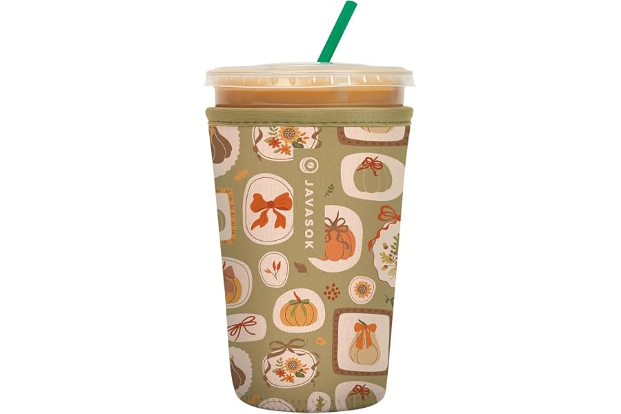 Sok It JavaSok Iced Coffee & Cold Soda Insulated Neoprene Cup Sleeve (The Pumpkin Gallery, Medium: 22-28oz) Book