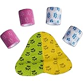 FriPuP Self-Adhesive Vet Bandage Wrap, First Aid for Dogs & Horses, Multi-Use for Gear Grip & Cable Organizing, Individually Wrapped, 2 Inch, 8 Rolls, Citrus Grove Paw