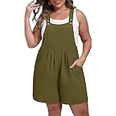 OLRIK Plus Size Rompers for Women - Adjustable Short Jumpsuit, Loose Casual Overalls with Pockets | Summer Outfits 2026