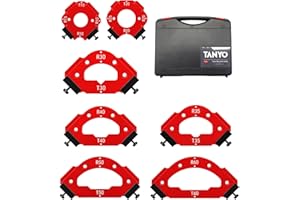 TANYO 7pcs Router Corner Radius Template Router Radius Jig, Aluminum Alloy 3 in 1 Radius Jig Router Templates, T10 T20 T30 T35 T40 T50 T60 R10 R15 R20 R25 R30 R35 R40 R50 R60 Use with Router Table