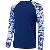 FISHEAL Long Sleeve Fishing Shirts for Men, UPF 50+ Camo Sun Protection Rash Guard, UV Shirt for Swimming Hunting Outdoor