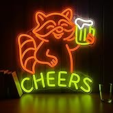 Zontruxe Raccoon Beer Neon Sign, Fun Animal LED Light for Bar Wall Decor, Dimmable Neon Sign for Man Cave, Bedroom, Game Room, or Home Bar, 15 x 13 inch