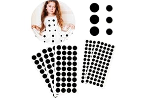Iceyyyy 200+ Pieces Black Adhesive Felt Circles, Black Self-Adhesive Felt Sticker for Halloween DIY Projects, Professional Craft Finishing (0.5 and 0.75 Inch)