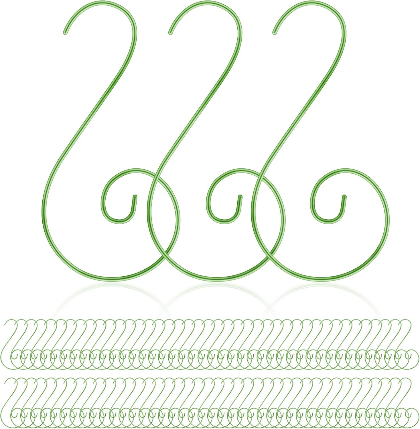 Ornament Hooks - RIFNY 100 PCS Christmas Ornament Hooks Bendable Metal Wire Hanging Hook Golden Ornament Hangers Hooks Great for Christmas Tree Halloween Holiday Party Ball Decor (Green)