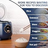 Bear Small 2 Cup Rice Cooker Steamer One Touch Keep Warm Blue view 2