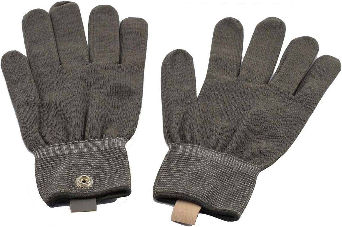 Elitzia Electricity Electrotherapy Conductive Fiber Electrode Gloves with a Wire 5 Stars Interface Plug