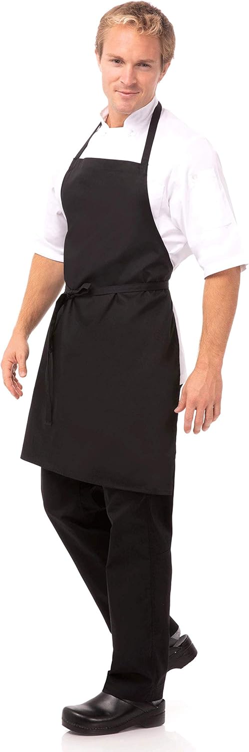 Chef Works Bib Apron, Black, One Size: Clothing