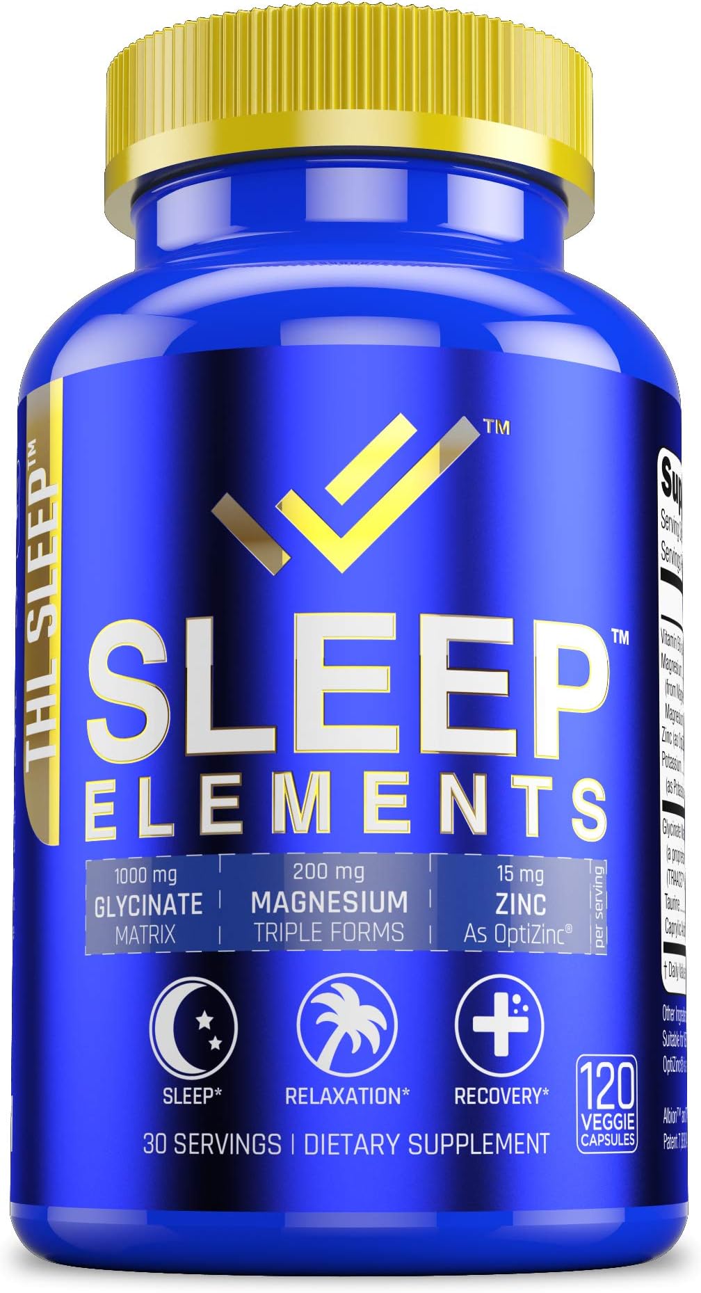 Sleep Elements Sleep Aid - Melatonin-Free Natural Sleeping Pills for Adults - Triple Magnesium Calm Formula with Zinc - Supplement for Better Insomnia and Anxiety Relief without Melatonin - Keto Vegan