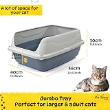 Cat Centre Jumbo Open Litter Tray Grey with Detachable Rim 56cm Deep view 2