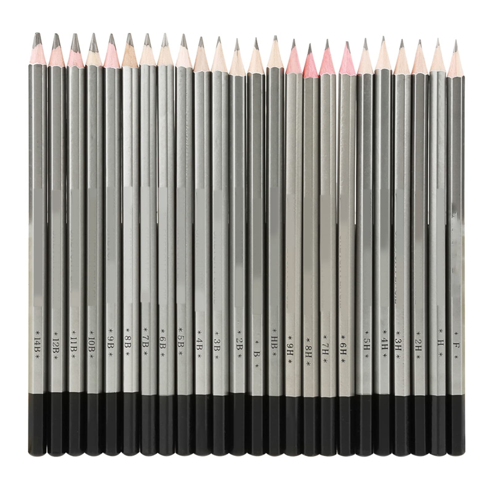 TOPINCN 24Pcs Drawing Pencils Set, Sketch Art Graphite Drawing Pencil 9H 8H 7H 6H 5H 4H 3H 2H H HB F B 2B 3B 4B 5B 6B 7B 8B 9B 10B 11B 12B 14B