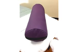 Fluffy Massage Bolster Pillow by NRG - 8"W x 26"L Full Round Massage/Spa Table Bolster with Carrying Strap - Supports Neck, Knees or Ankles - PVC Free Vinyl Upholstery - CFC Free Foam - Color: Purple