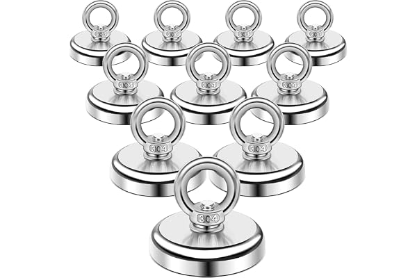 DIYMAG Magnetic Hooks, 100 lbs Heavy Duty Rare Earth Neodymium Magnet Hooks with Countersunk Hole Eyebolt for Workplace, Home