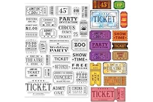 GLOBLELAND Tickets Clear Stamps for Cards Making Movie Ticket Clear Stamp Seals 5.83x8.27inch Transparent Stamps for DIY Scrapbooking Photo Album Journal Home Decoration