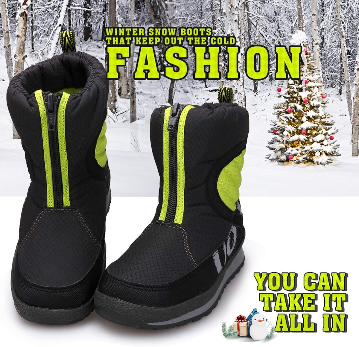  | UOVO Boys Snow Boots Boys Boots Winter Boots for Kids Waterproof Winter Snow Boots for Boys Warm Slip Resistant Outdoor (Little Boys/Big Boys) | Snow Boots
