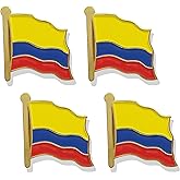 stidsds Colombian Flag Pin - Colombian Flags Pins Lapel Colombiana Flag Enamel Lapel Pin Men Women Suit & Waving Patriotic Metal Badge Souvenir Hat Backpacks Decoration(4 Pack)